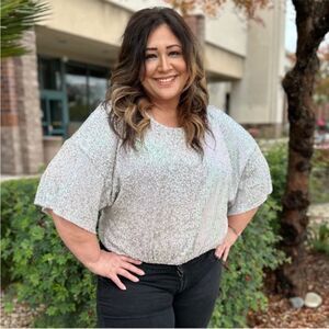 SUGARFOX Cropped Sequent Short Sleeve Tee Size 2X